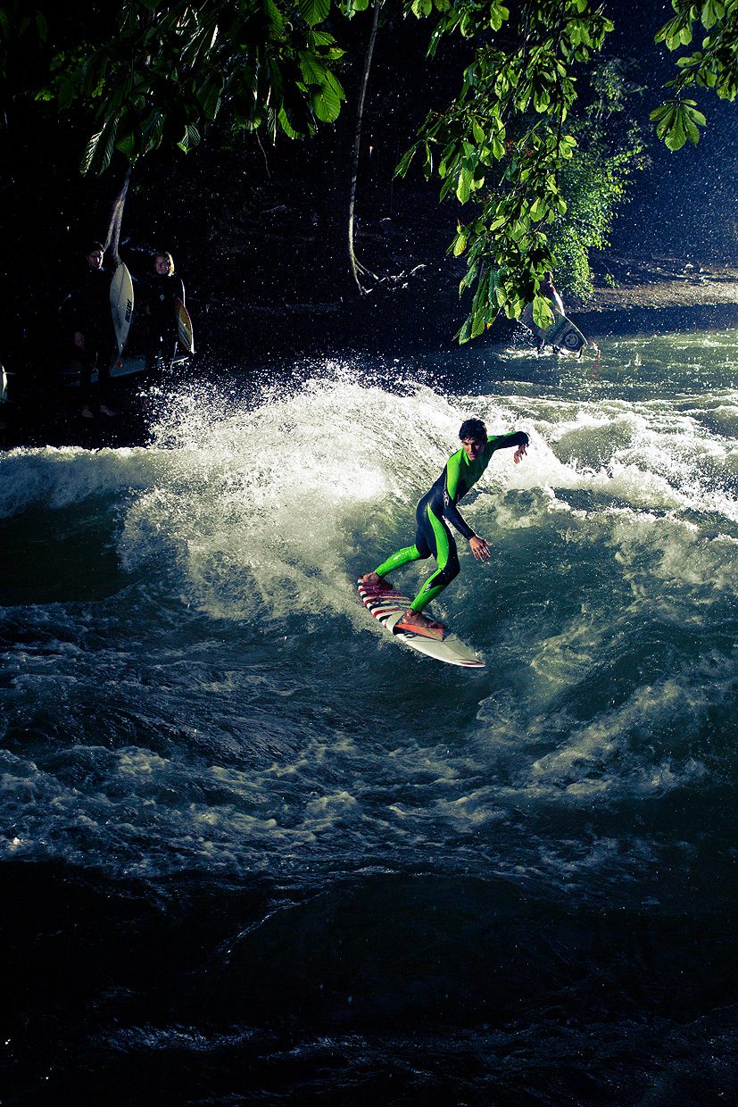 Gabriel Medina surfing Eisbach